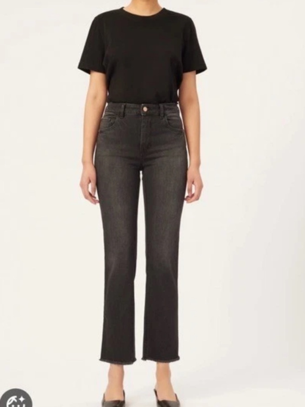 DL1961 Patti Straight High Rise Vintage Ankle Black Jeans 18W
